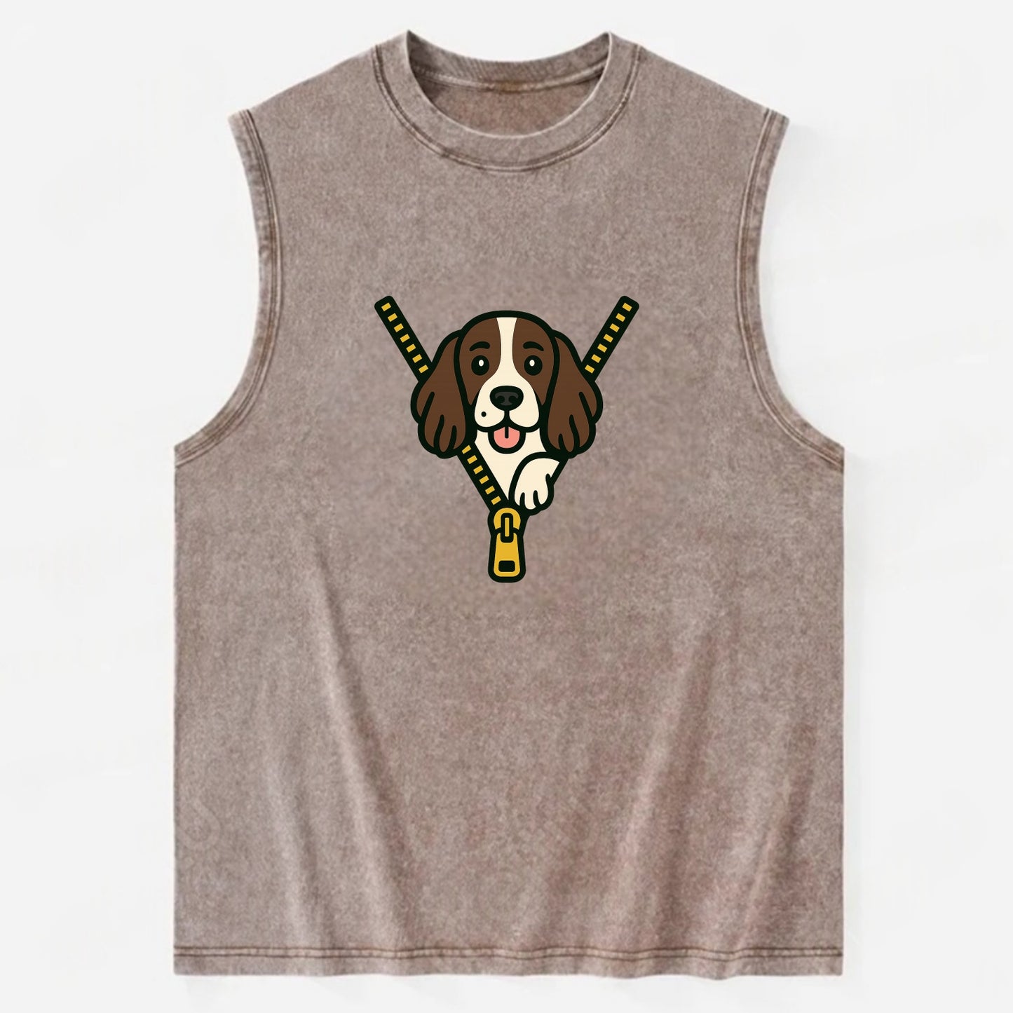 English Springer Spaniel - Vintage Washed Tank - Brown