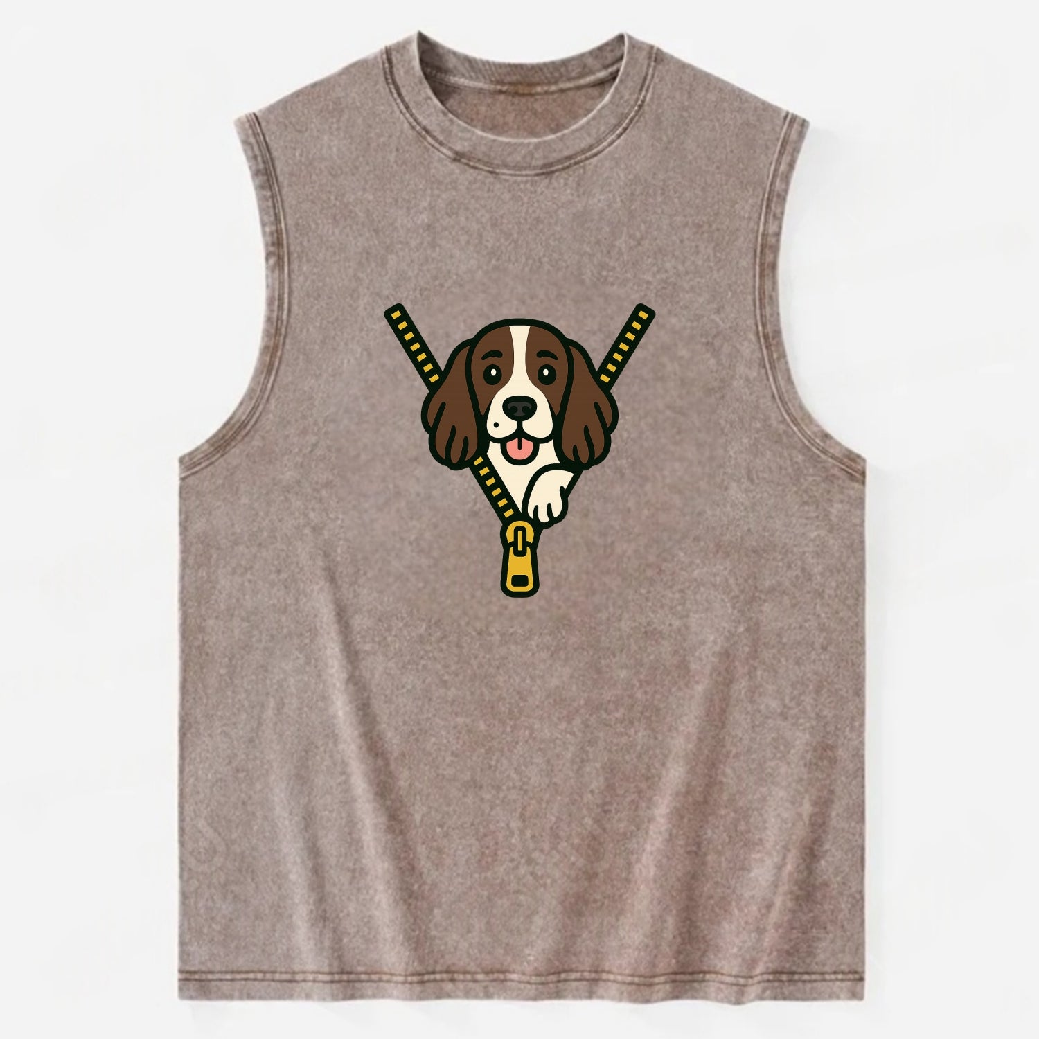 English Springer Spaniel - Vintage Washed Tank - Brown