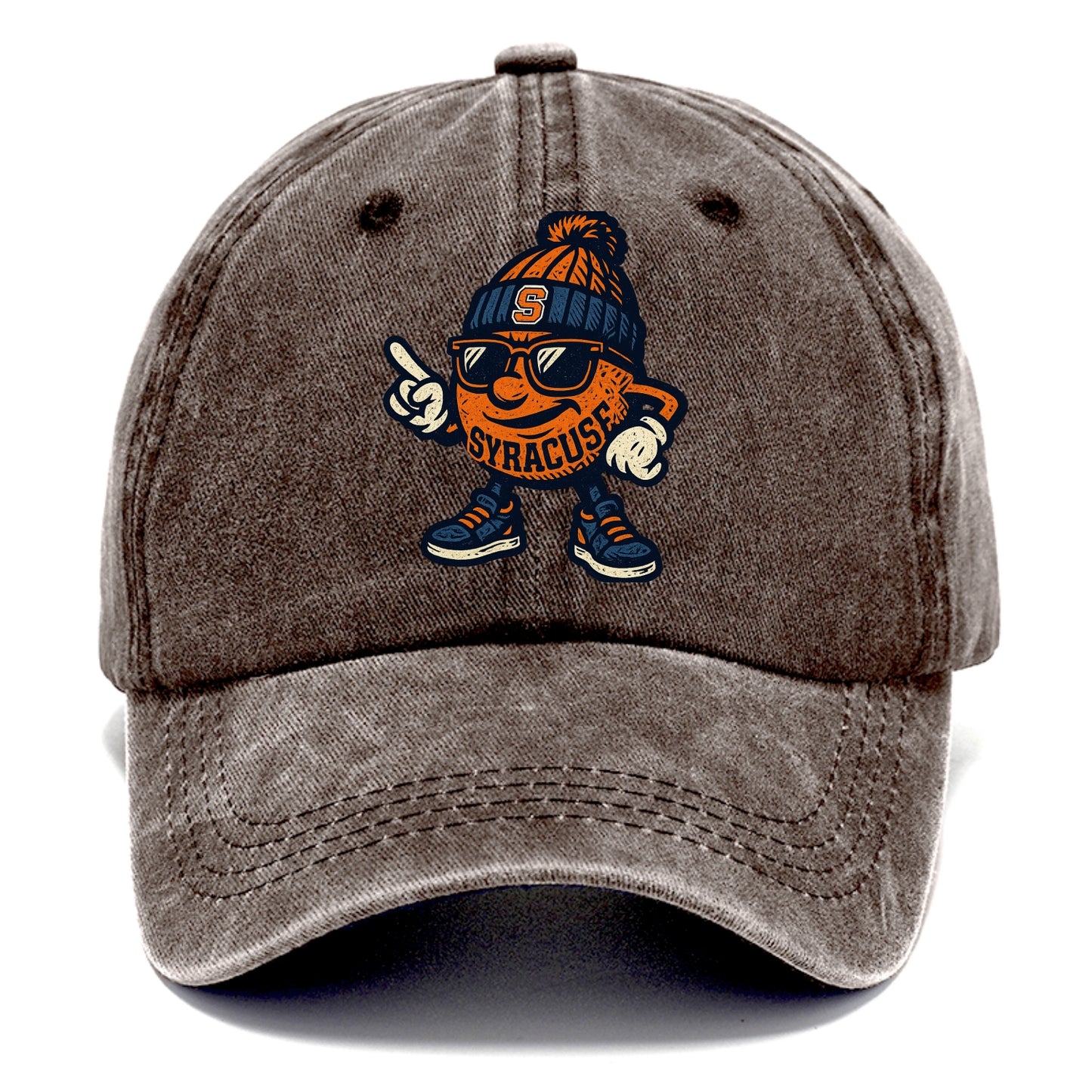 Syracuse Orange wearing Syracuse beanie with S patch - Classic Cap - Brown