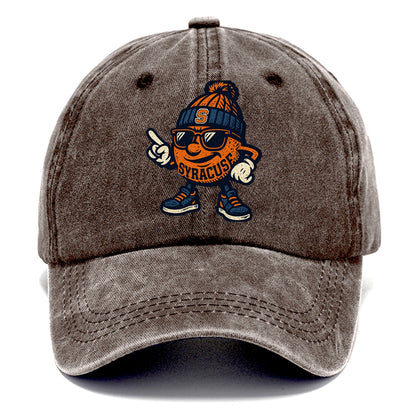 Syracuse Orange wearing Syracuse beanie with S patch - Classic Cap - Brown