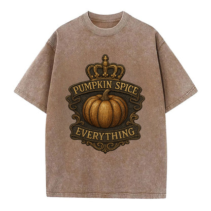 Pumpkin Spice Everything  - Vintage T-shirt - Brown