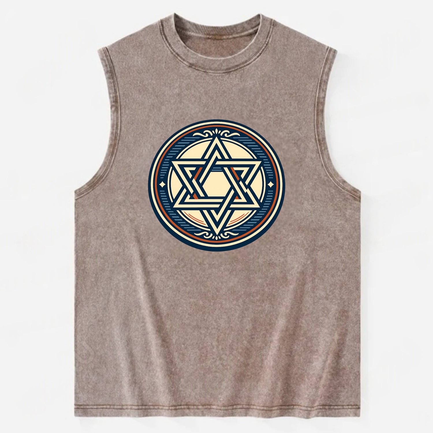 Celestial Unity Emblem - Vintage Washed Tank - Brown