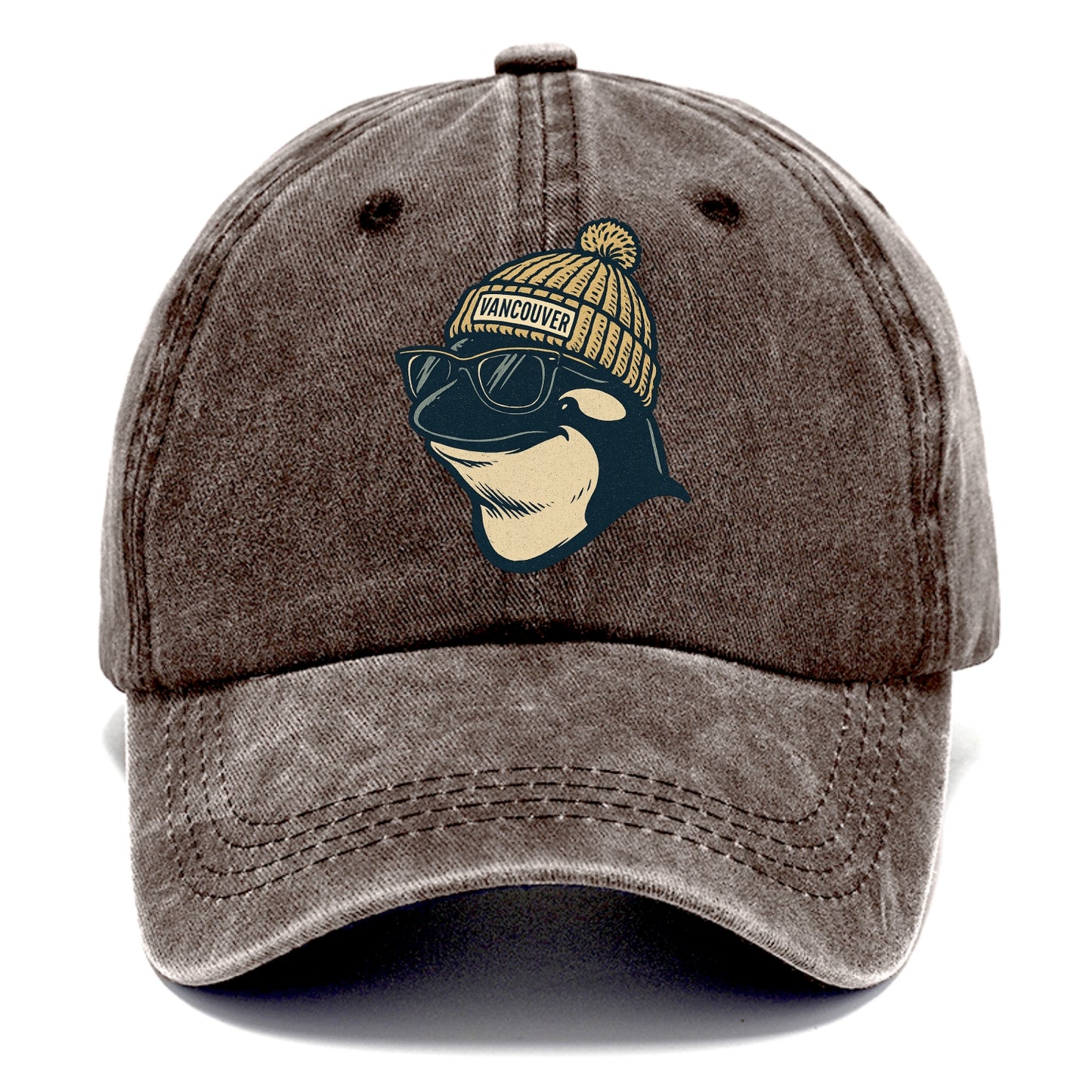 Vancouver Orca wearing Vancouver beanie - Classic Cap - Brown