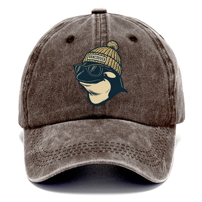 Vancouver Orca wearing Vancouver beanie - Classic Cap - Brown