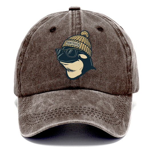 Vancouver Orca wearing Vancouver beanie - Classic Cap - Brown