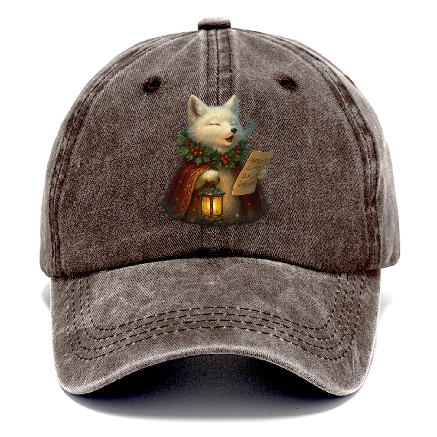 Snowbound Arctic Fox Caroler  - Classic Cap - Brown