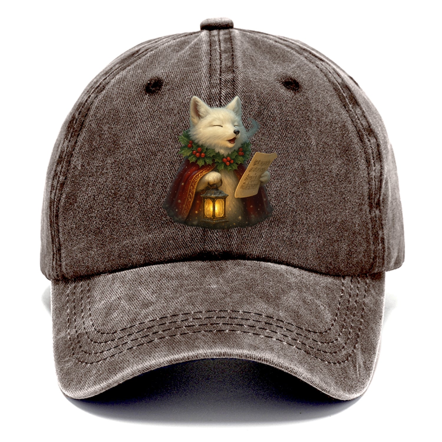 Snowbound Arctic Fox Caroler  - Classic Cap - Brown