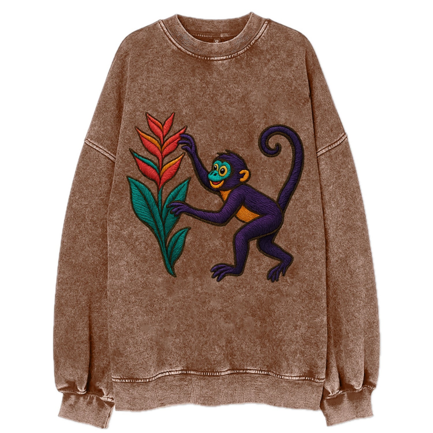 Spider Monkey - Vintage Sweatshirt - Brown