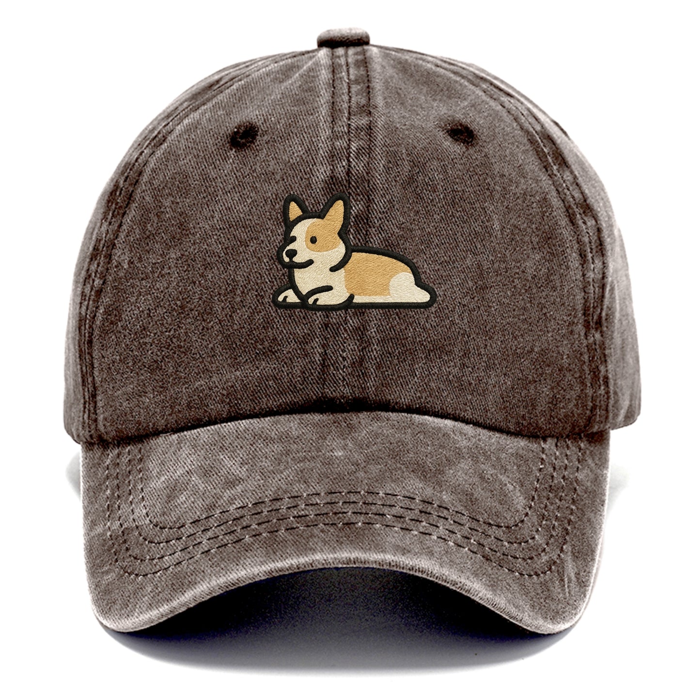 Corgi - Sploot lying position - Classic Cap - Brown