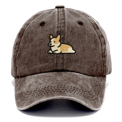 Corgi - Sploot lying position - Classic Cap - Brown