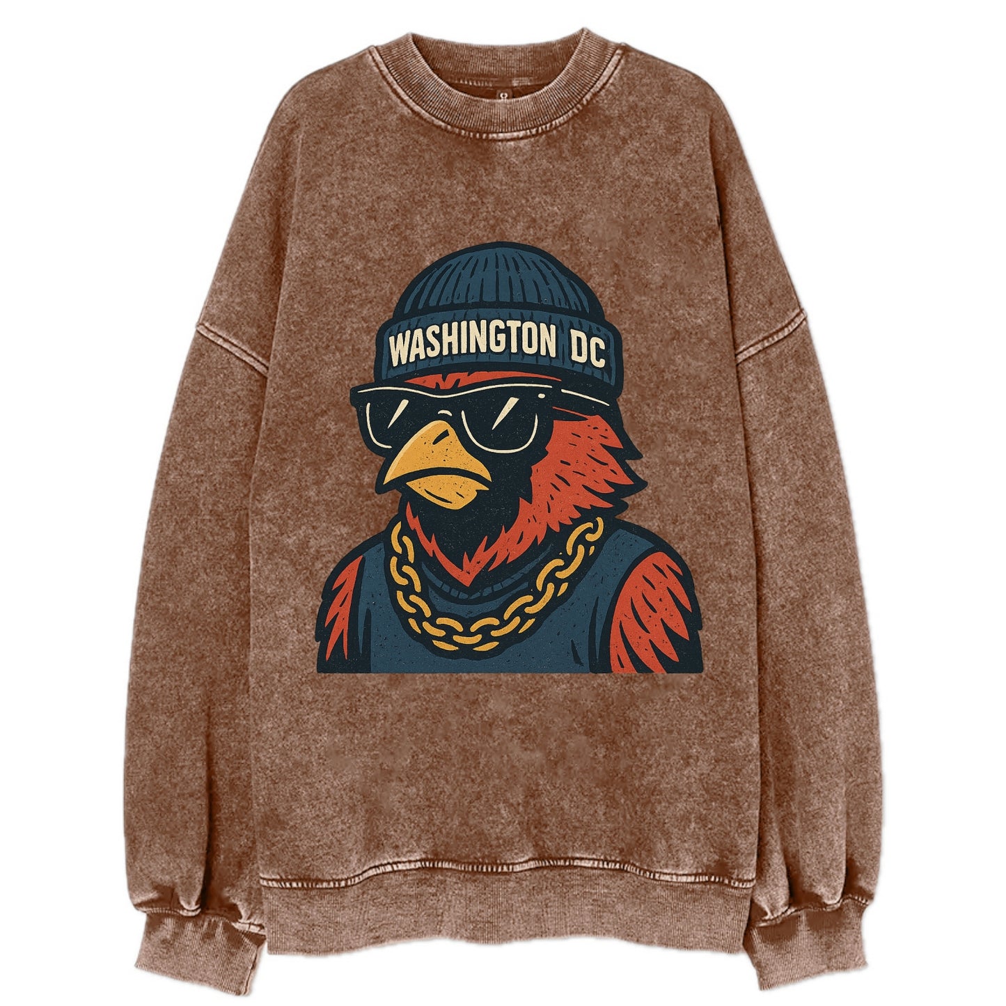 "cardinal" "washington Dc" "dc" "navy" "us East" - Vintage Sweatshirt - Brown