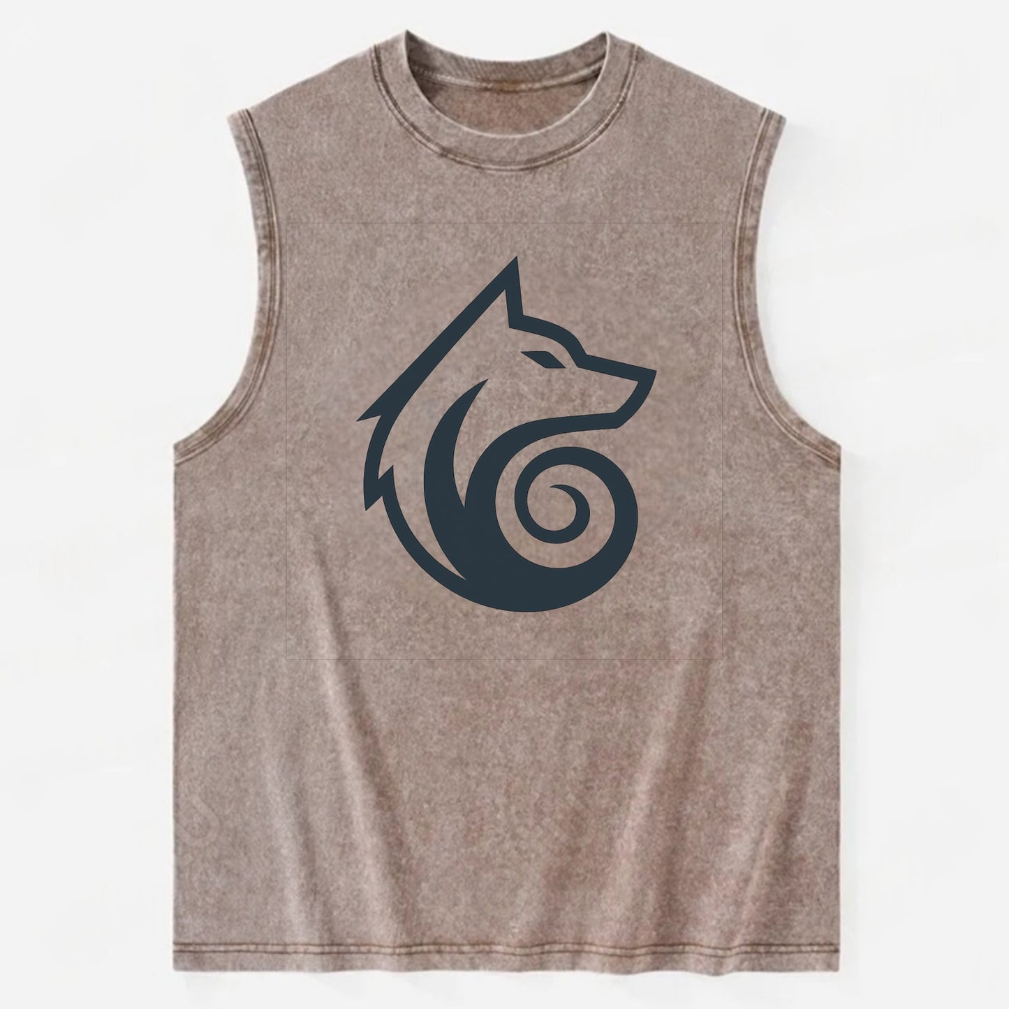 Wind Wolf Spiral  - Vintage Washed Tank - Brown