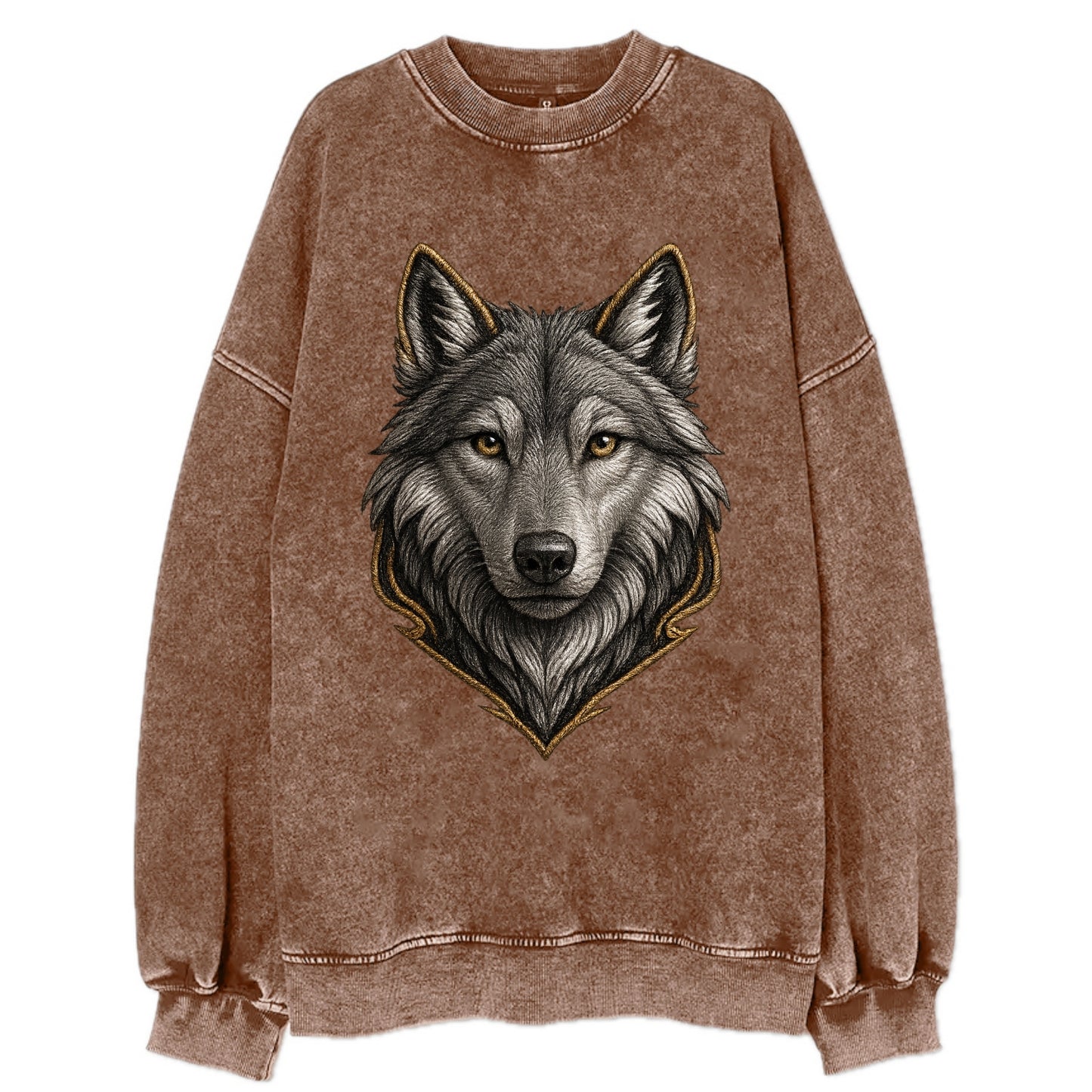 Wolf Totem  - Vintage Sweatshirt - Brown