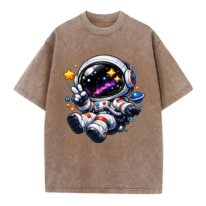 Space Explorer - Vintage T-shirt - Brown