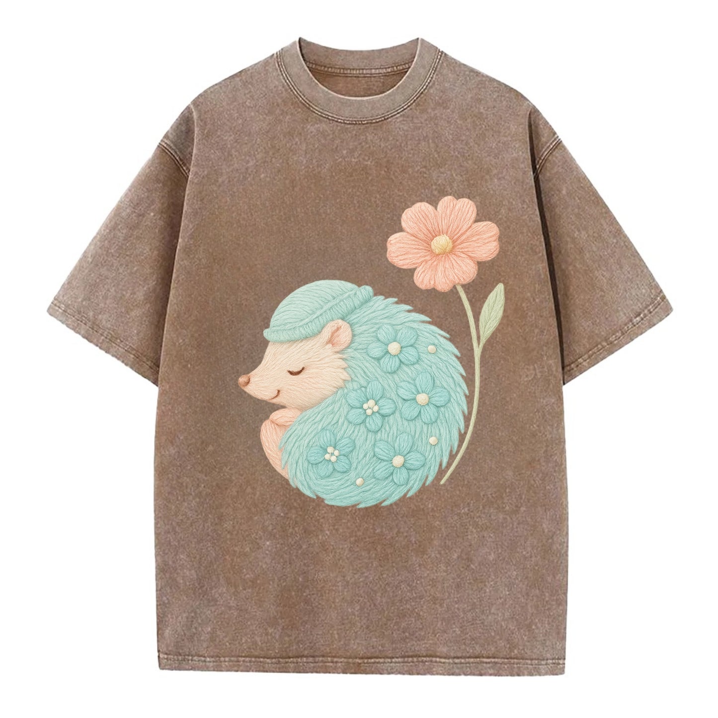 Aqua Hedgehog - Vintage T-shirt - Brown