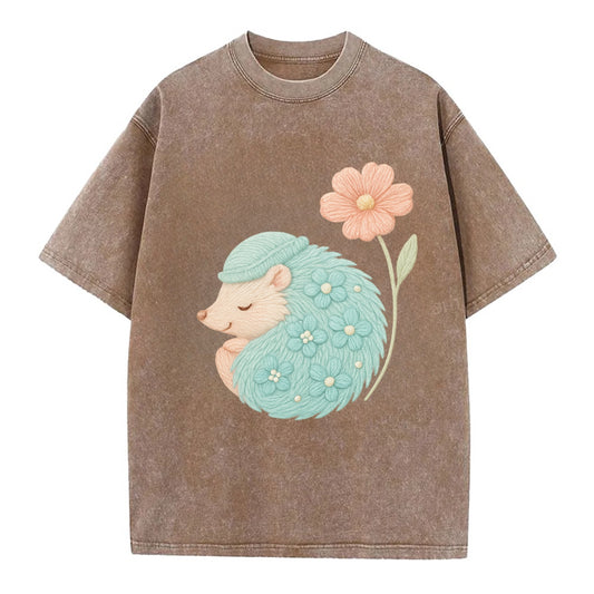 Aqua Hedgehog - Vintage T-shirt - Brown