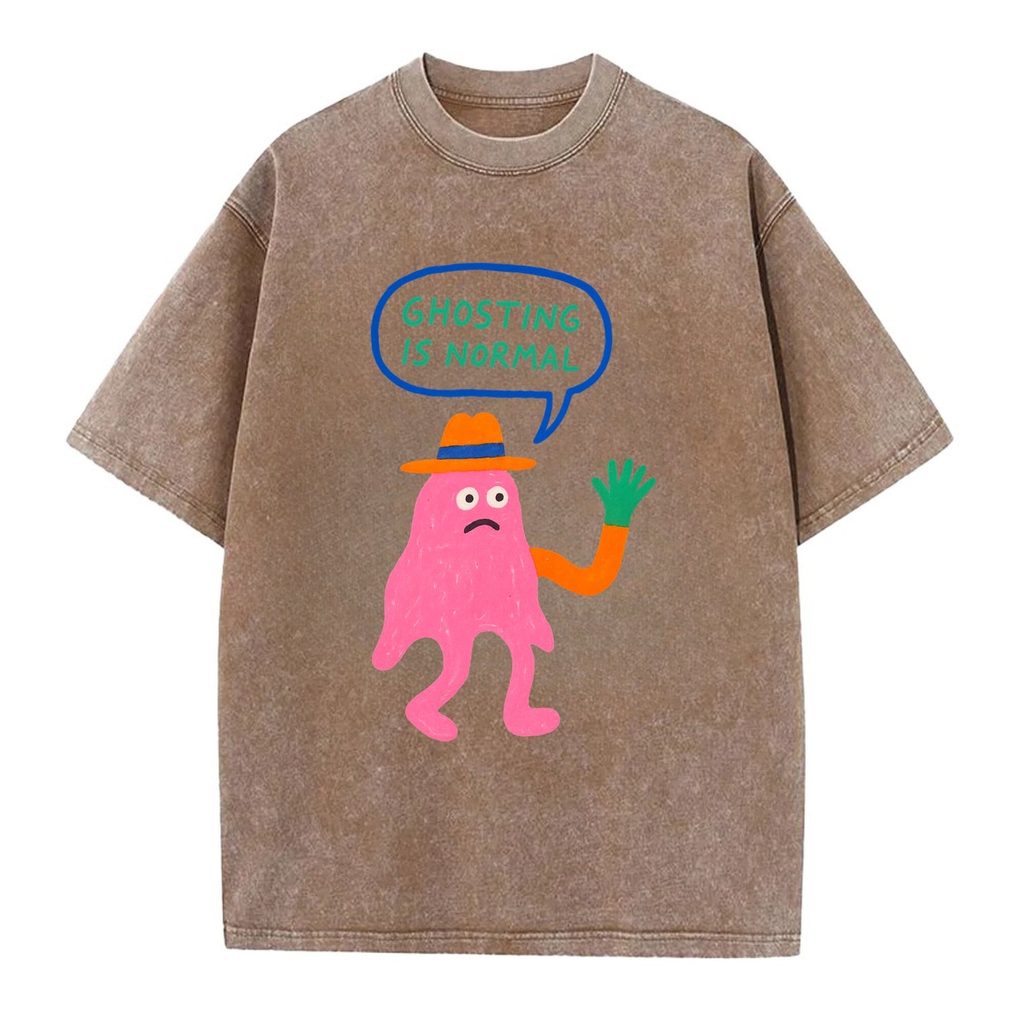 GHOSTING IS NORMAL | Transparent ghost texting - Vintage T-shirt - Brown