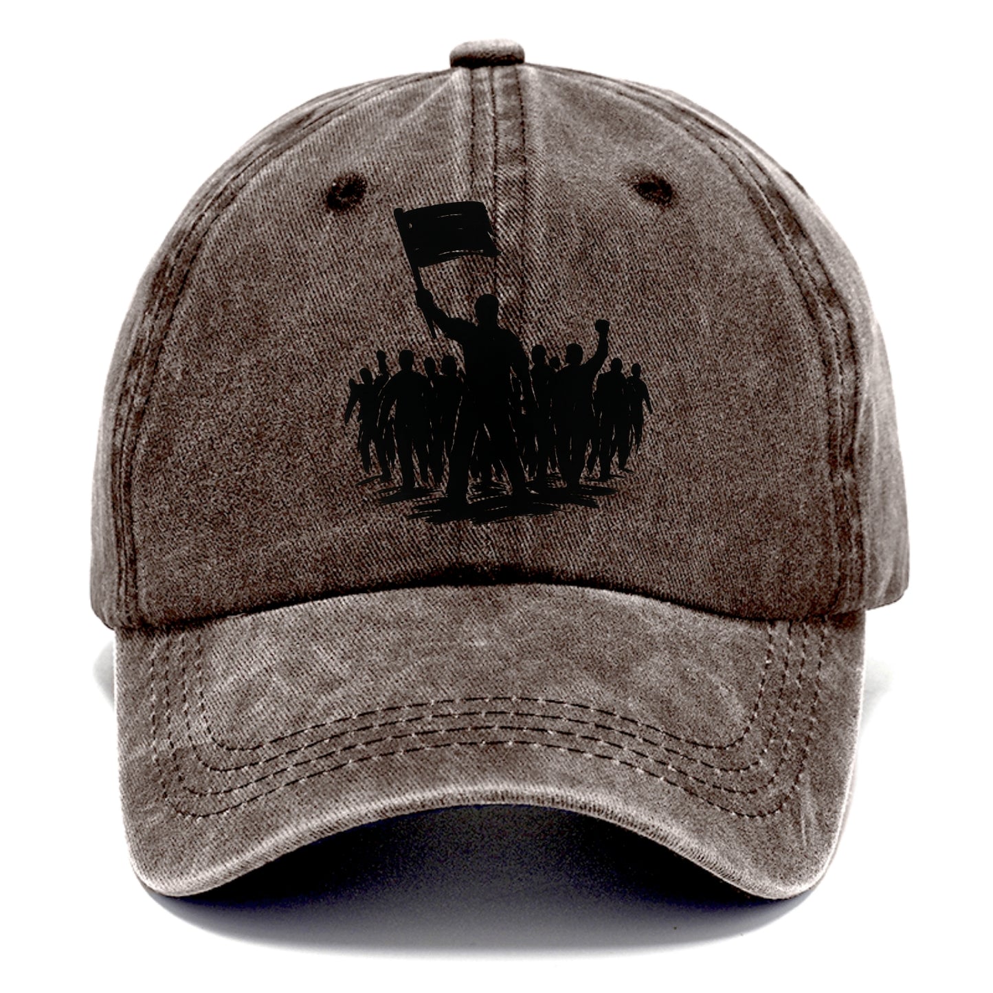 Crowd of protesters marching - solidarity movement ink painting - Classic Cap - Brown