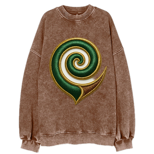 Maori Koru  - Vintage Sweatshirt - Brown