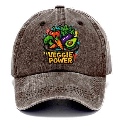 Colorful vegetables and plants on plate - plant-based lifestyle, veggie power - Classic Cap - Brown