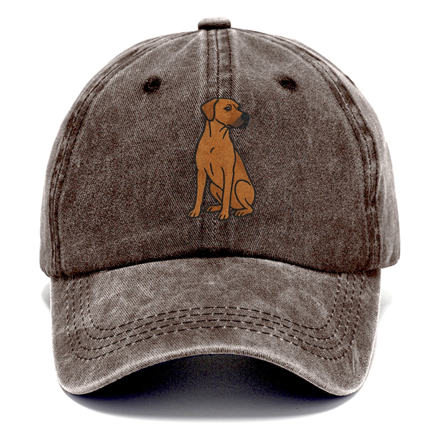 Rhodesian Ridgeback - Red wheaten embroidered pose - Classic Cap - Brown
