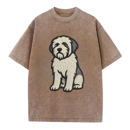 Polish Lowland Sheepdog - White and gray - Vintage T-shirt