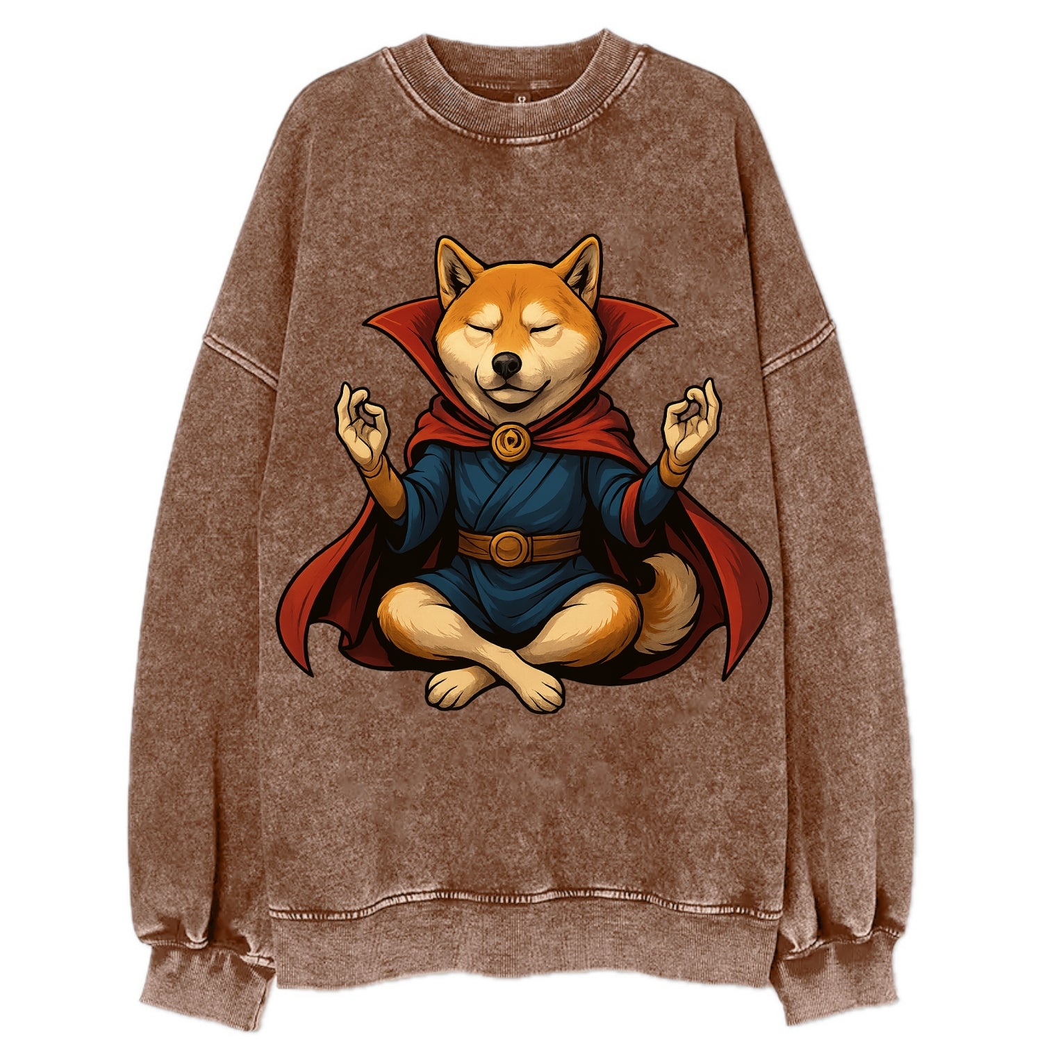Shiba Inu Doctor Strange  - Vintage Sweatshirt - Brown