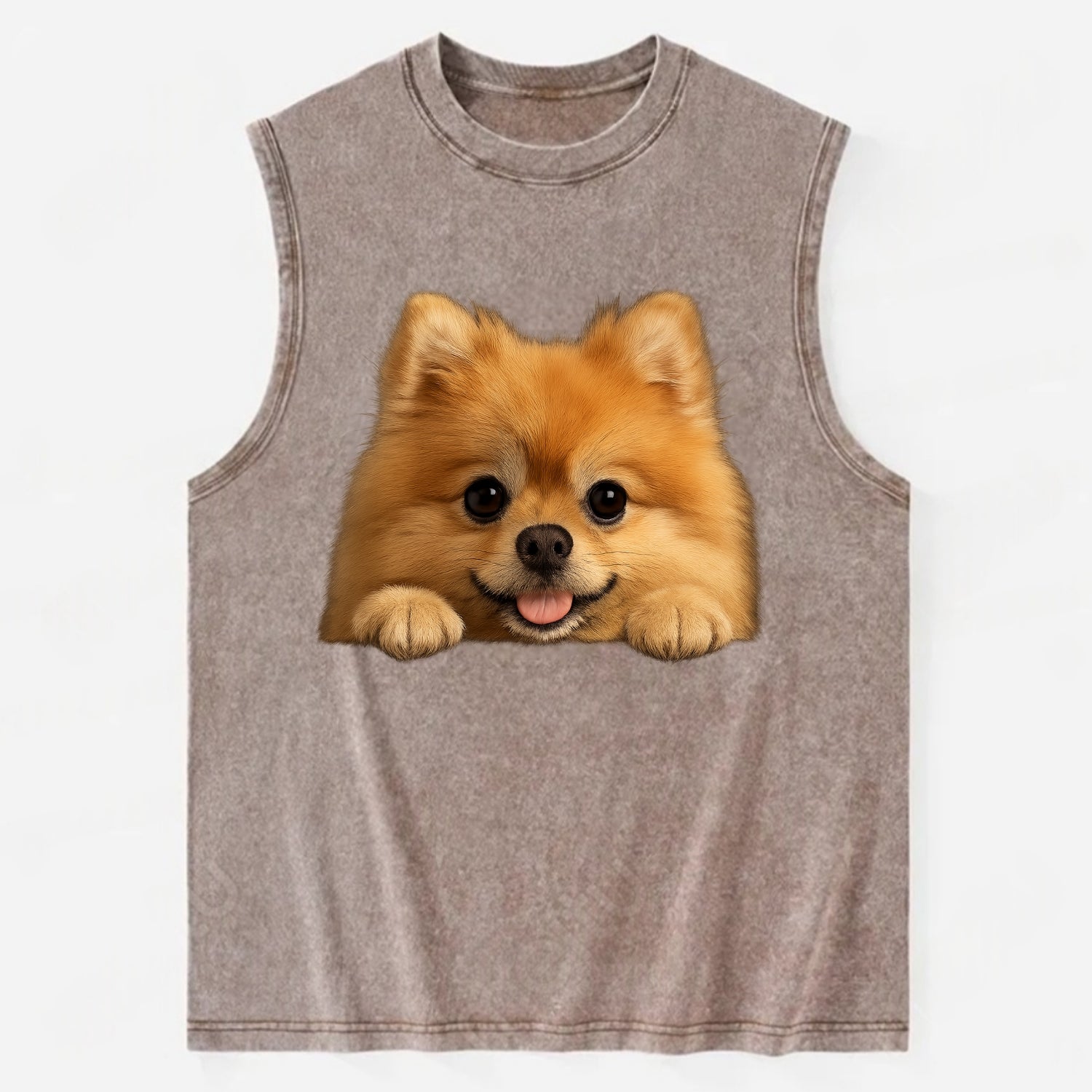 Pomeranian  - Vintage Washed Tank - Brown