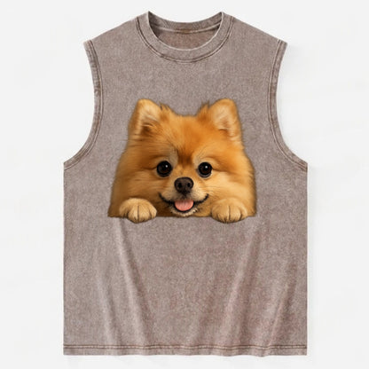 Pomeranian  - Vintage Washed Tank - Brown