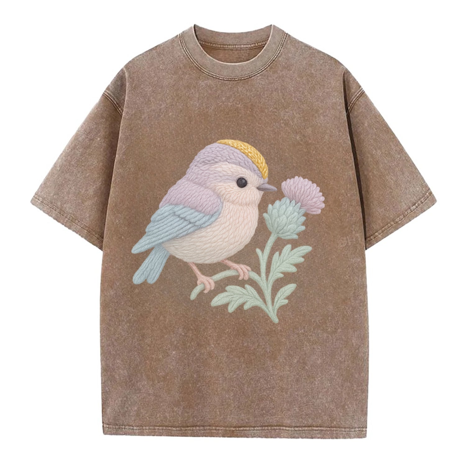 Firecrest Thistle Crown  - Vintage T-shirt - Brown