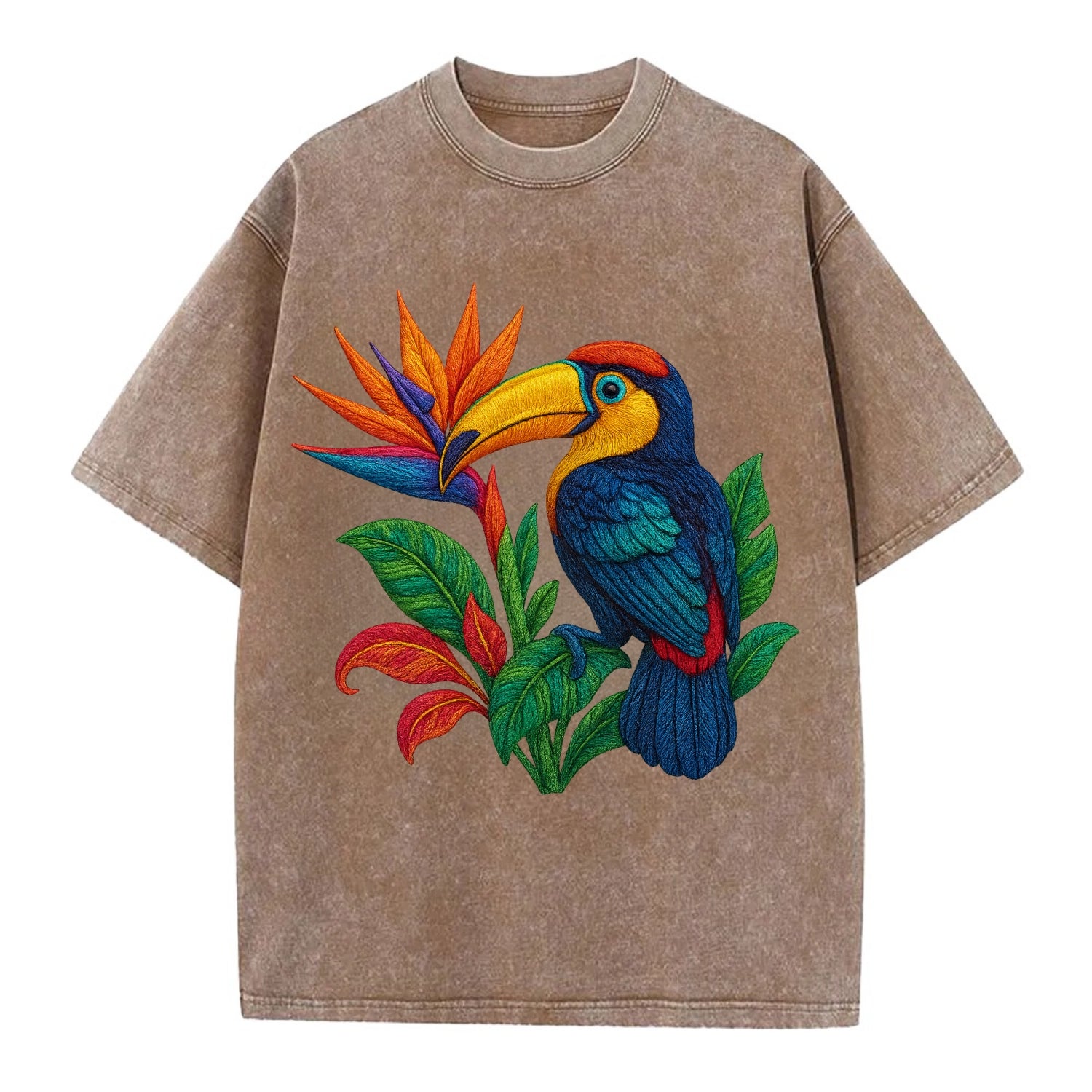 Toucan Paradise - Vintage T-shirt - Brown