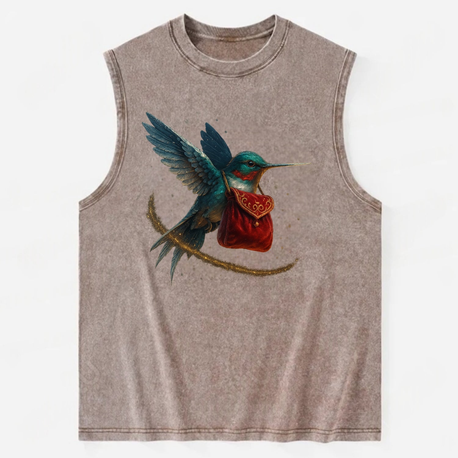 Frostbite Hummingbird Courier  - Vintage Washed Tank - Brown