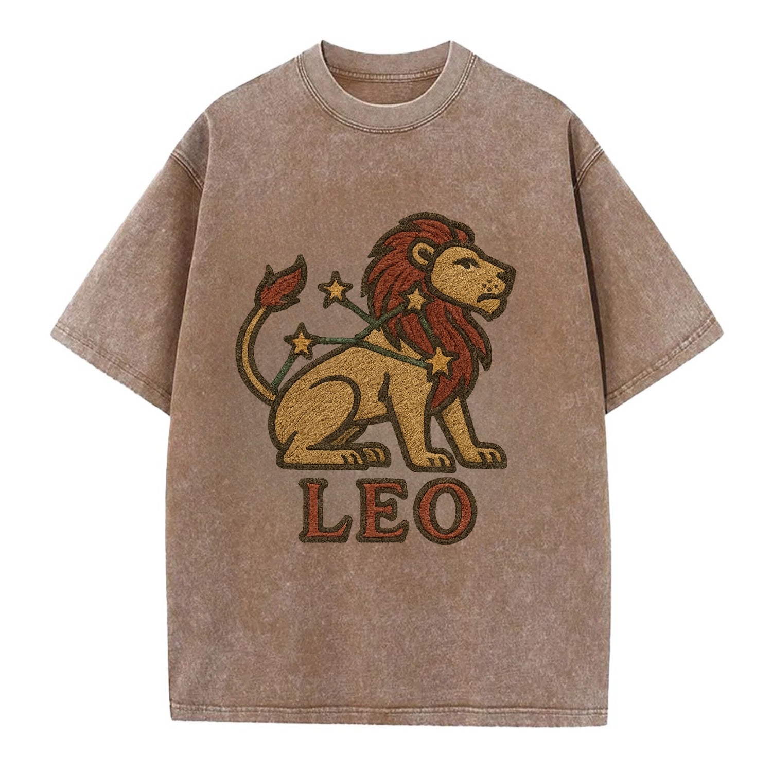 Leo Lion  - Vintage T-shirt - Brown