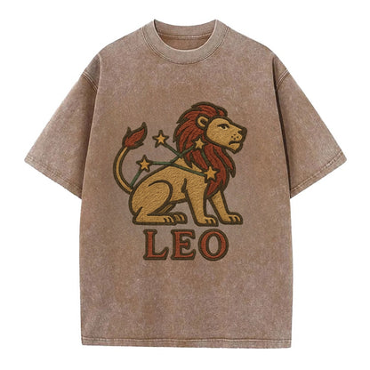 Leo Lion  - Vintage T-shirt - Brown
