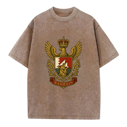 Bahrain Heritage Badge  - Vintage T-shirt - Brown