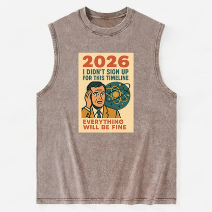 Person in wrong timeline - "I didn't sign up for this timeline" - multiverse - Vintage Washed Tank - Brown
