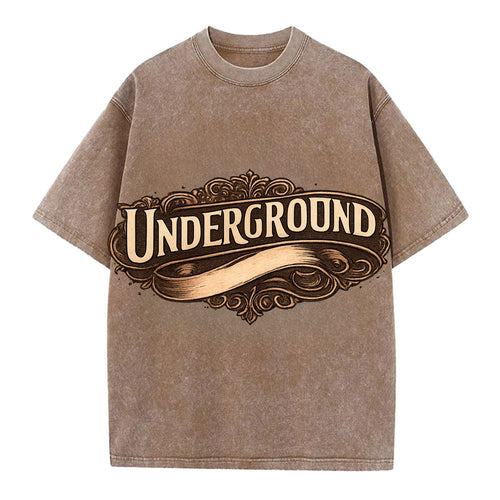 Bold typography design - UNDERGROUND - hidden scene, alternative - Vintage T-shirt