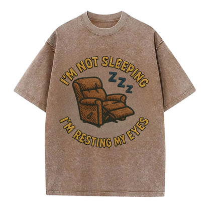 I'm Not Sleeping I'm Resting My Eyes  - Vintage T-shirt - Brown