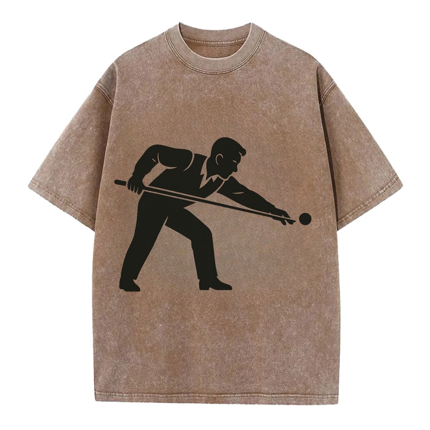 Pool player lining up shot - Vintage T-shirt - Brown