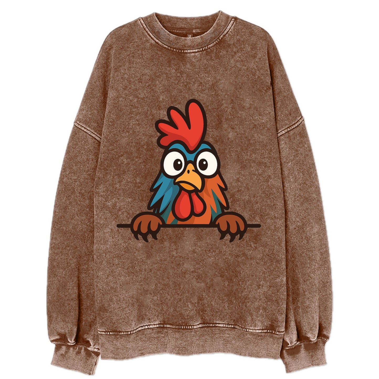 Rooster  - Vintage Sweatshirt - Brown