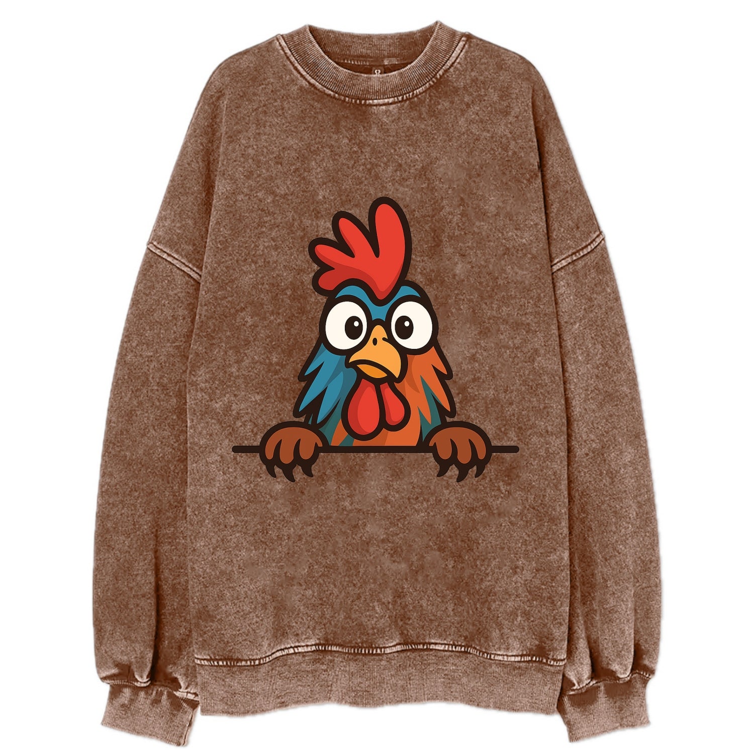Rooster  - Vintage Sweatshirt - Brown