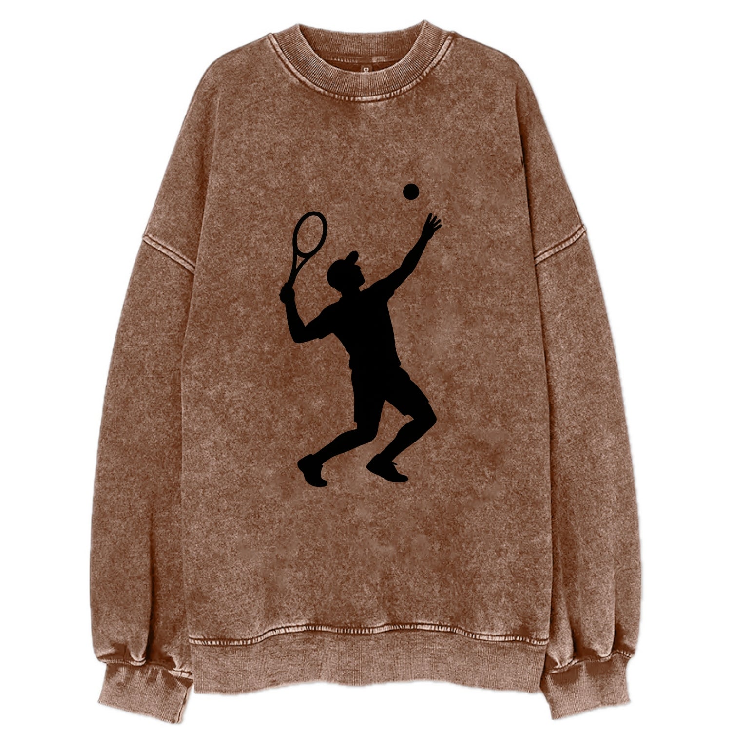 Tennis player serving powerful shot - Vintage Sweatshirt - Brown