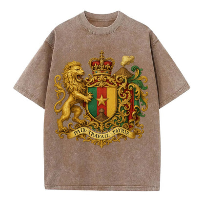 Cameroon Royal Logo  - Vintage T-shirt - Brown