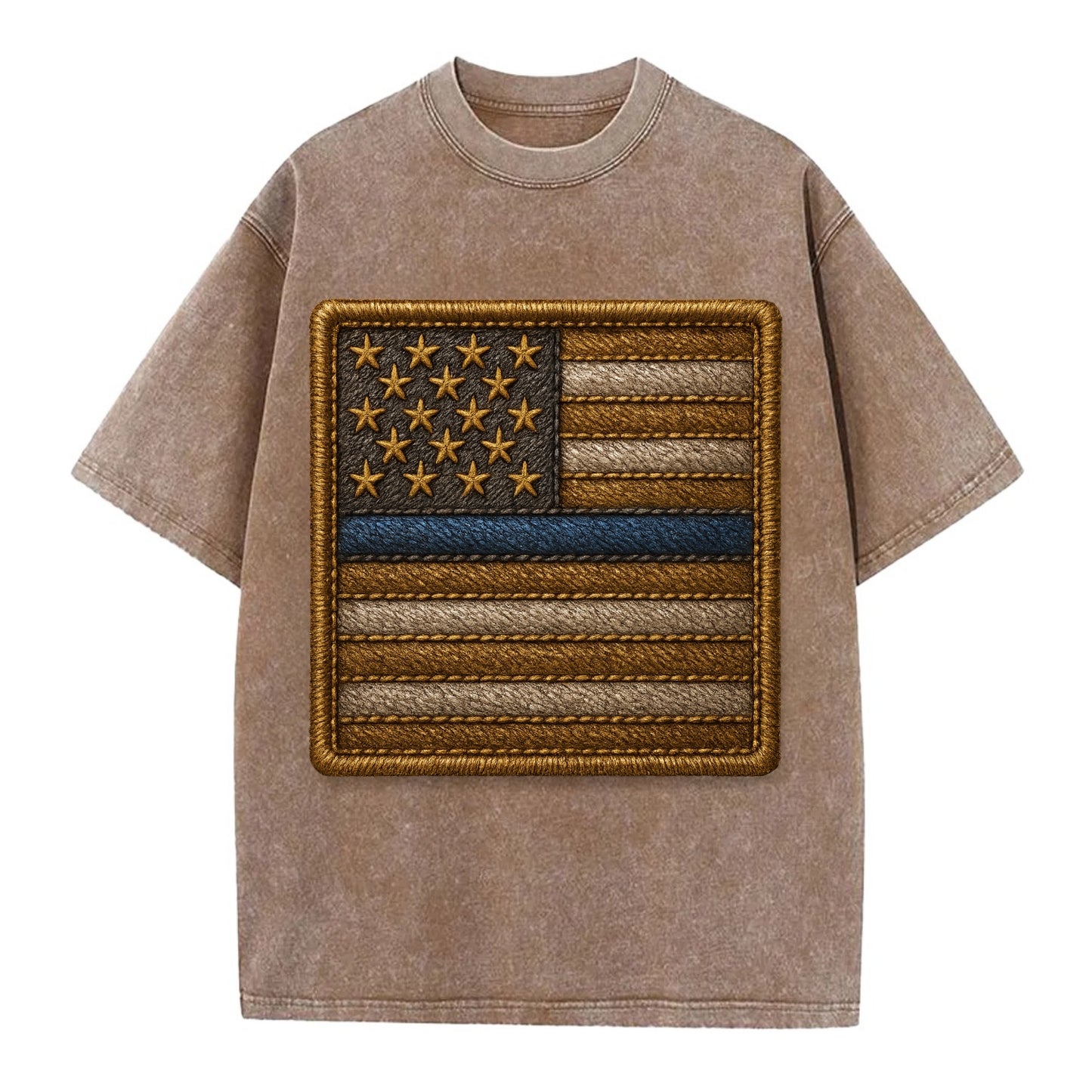 Thin Blue Line  - Vintage T-shirt - Brown