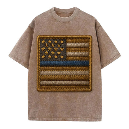 Thin Blue Line  - Vintage T-shirt - Brown