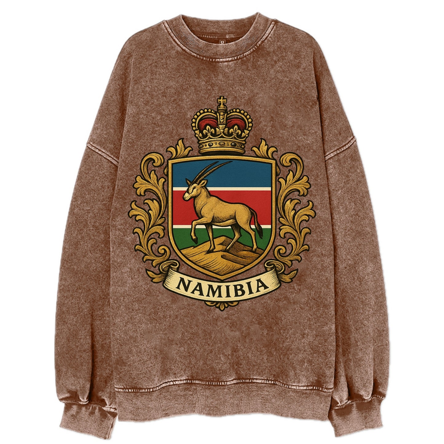 Namibia Heritage Badge  - Vintage Sweatshirt - Brown