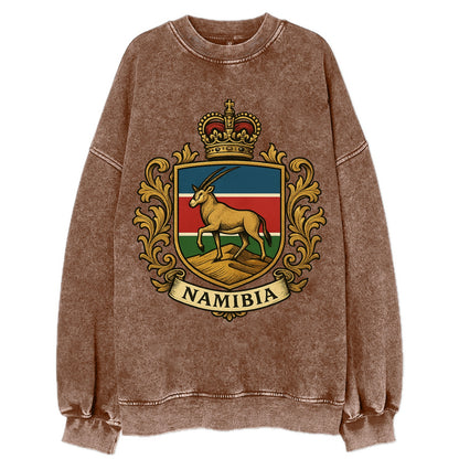 Namibia Heritage Badge  - Vintage Sweatshirt - Brown