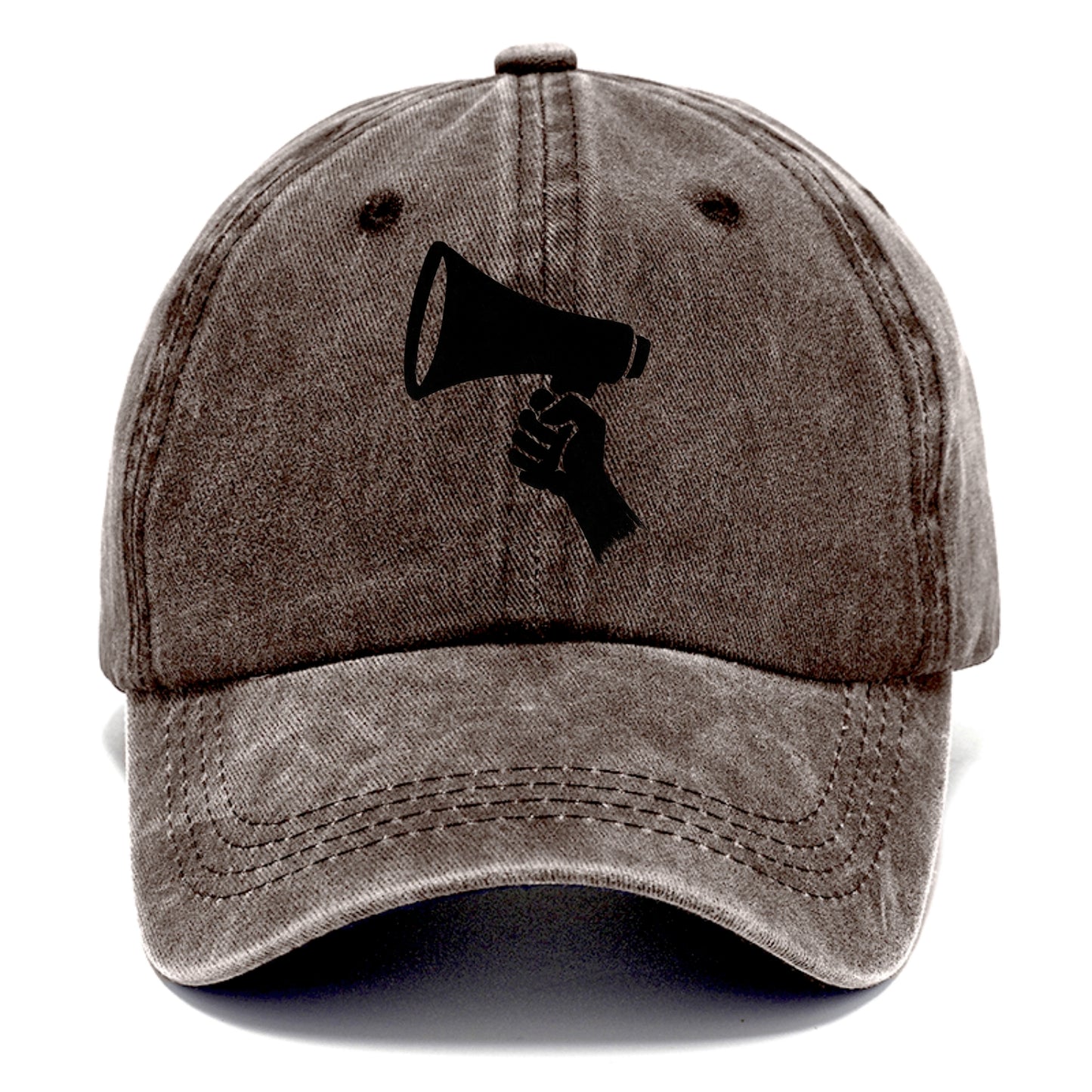 Megaphone silhouette - voice and protest ink brushwork - Classic Cap - Brown