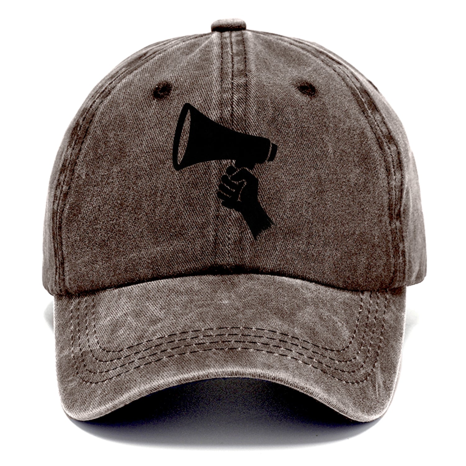 Megaphone silhouette - voice and protest ink brushwork - Classic Cap - Brown