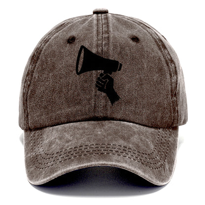 Megaphone silhouette - voice and protest ink brushwork - Classic Cap - Brown